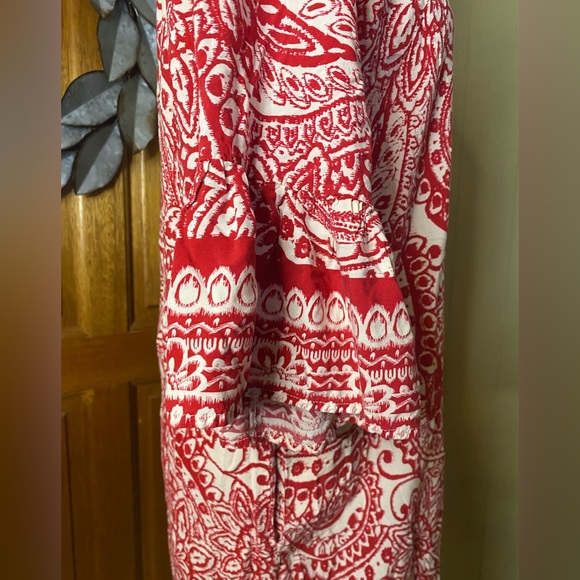 5 for $50 - Umgee Red and White Paisley Print Dress/Tunic - Picture 3 of 7